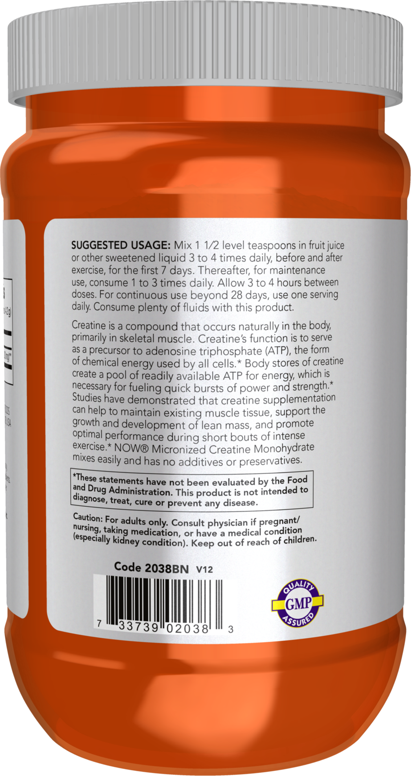 NOW Sports, Micronized Creatine Powder, Muscle Fuel*, 1.1 lbs