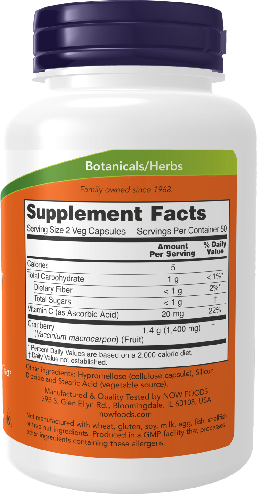 NOW Supplements, Cranberry Caps with Vitamin C, 100 Veg Caps