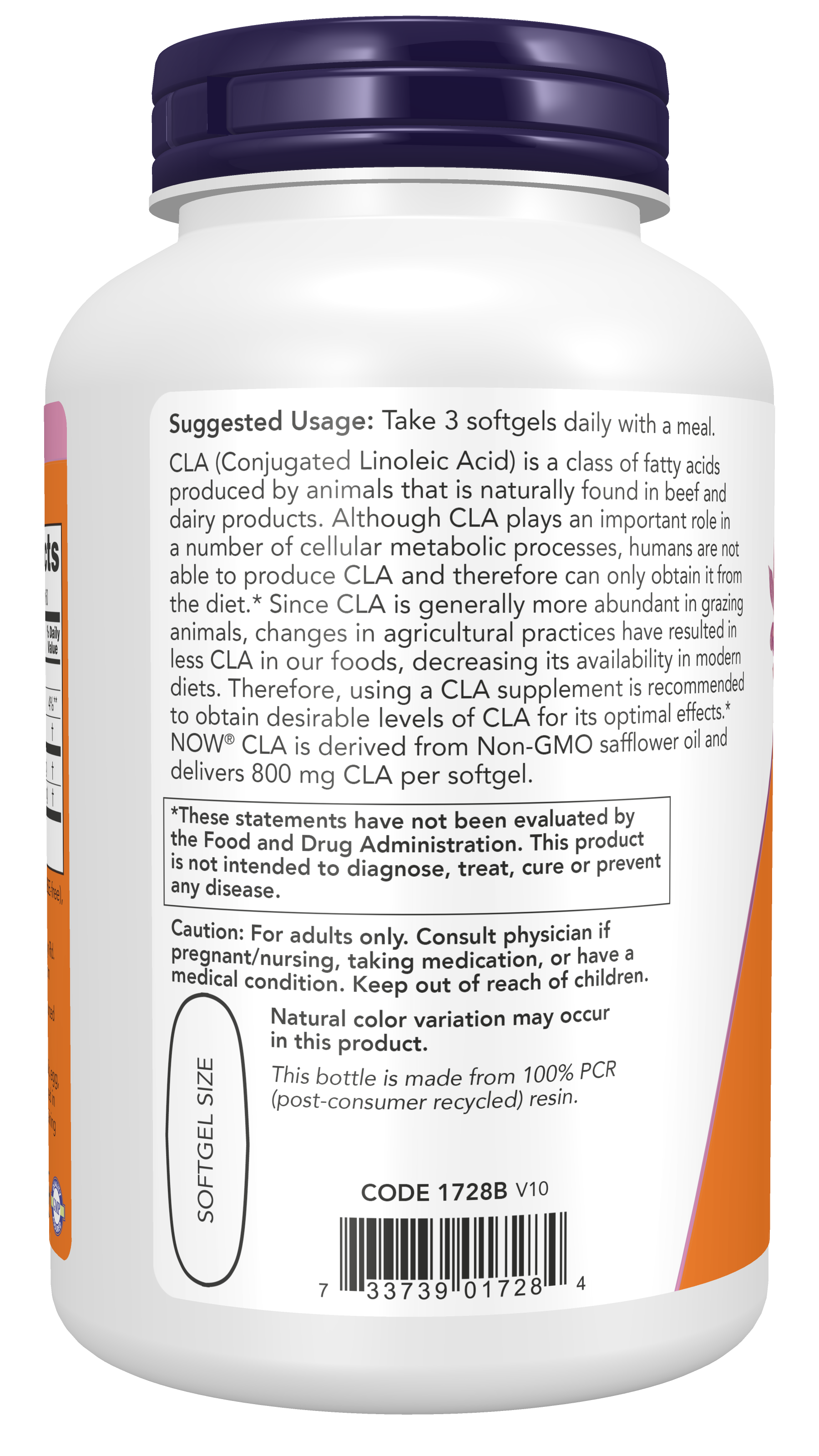 NOW Supplements, CLA 800 mg, Nutritional Oil, 180 Softgels