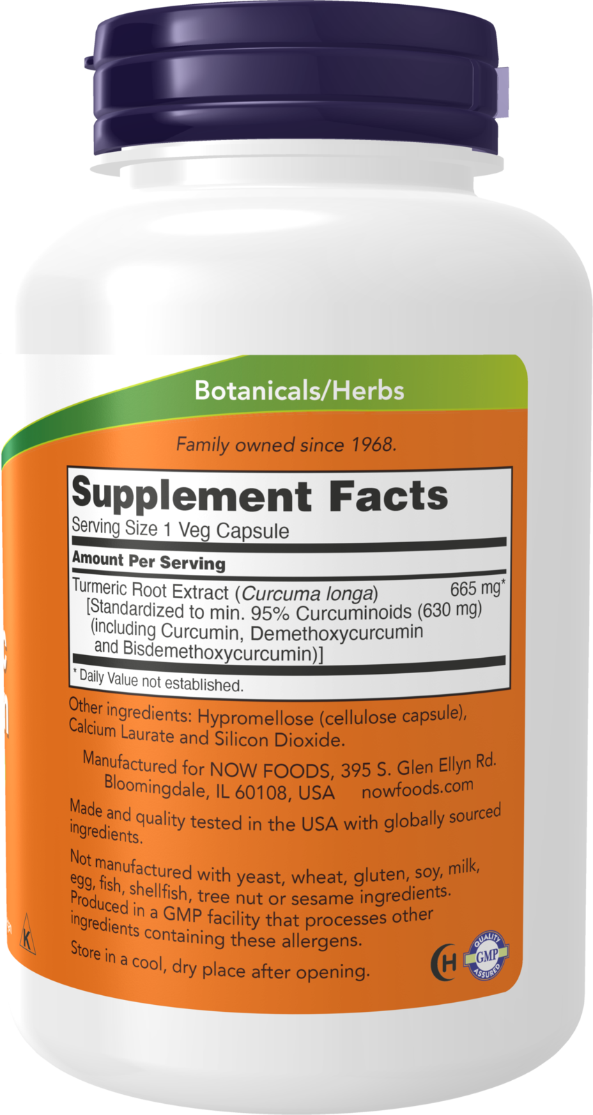 NOW Supplements, Turmeric Curcumin, 95% Curcuminoids, 120 Veg Caps