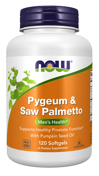 NOW Supplements, Pygeum & Saw Palmetto with Pumpkin Seed Oil, 120 Softgels