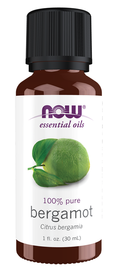NOW Essential Oils, Bergamot Oil, Undiluted, Cold Pressed, 1 fl. oz