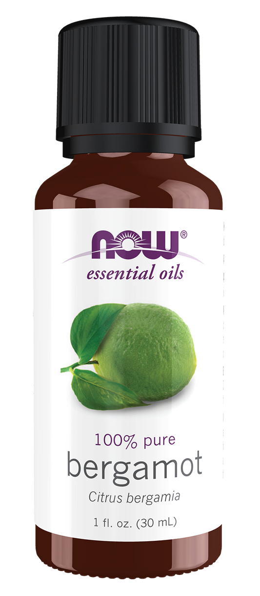NOW Essential Oils, Bergamot Oil, Undiluted, Cold Pressed, 1 fl. oz
