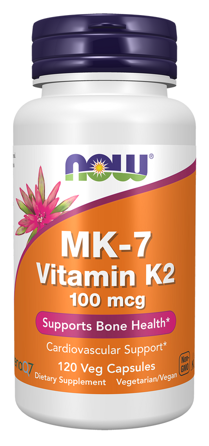 NOW Supplements, MK-7 Vitamin K-2 100 mcg, 120 Veg Caps