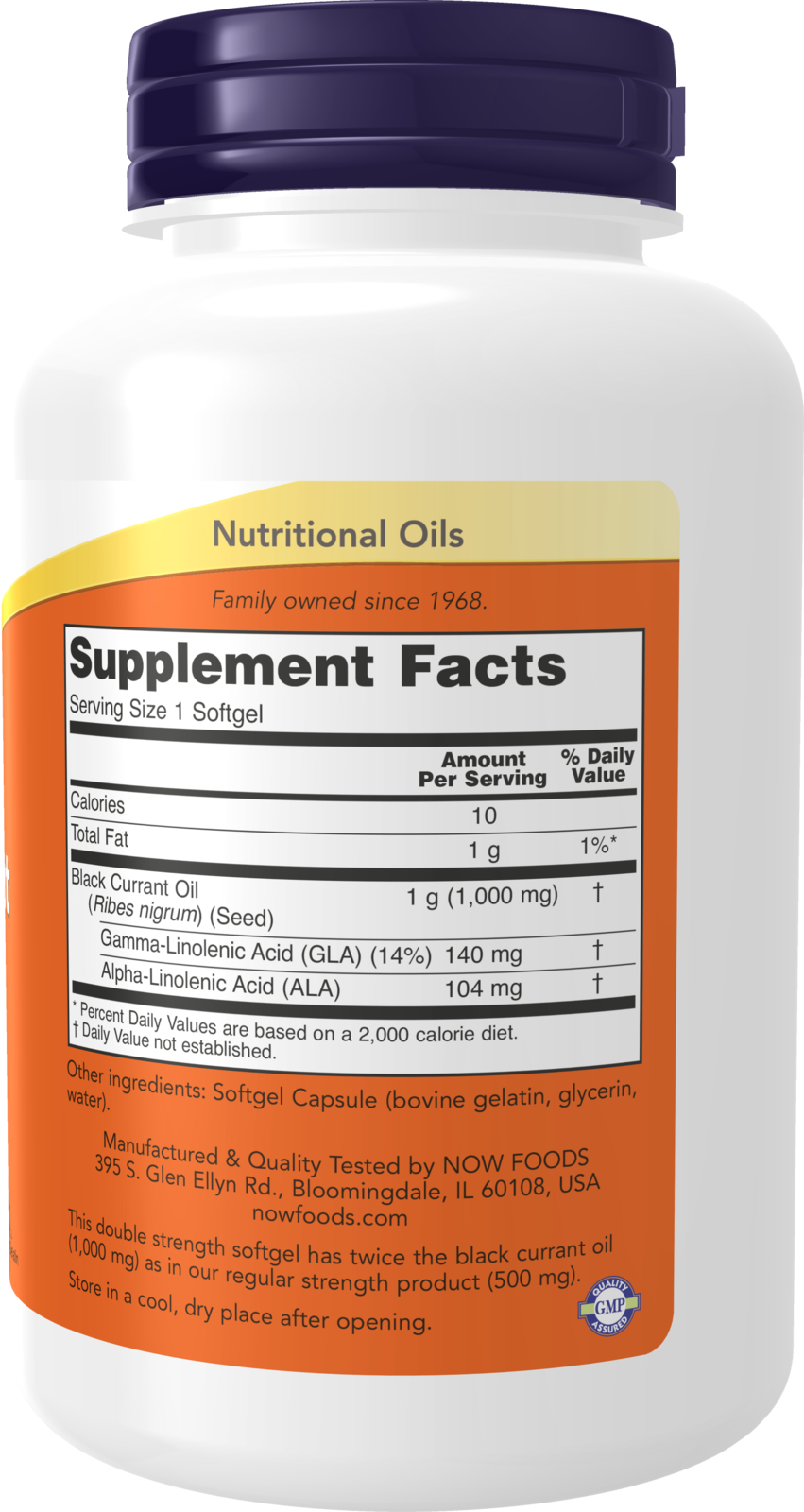 NOW Supplements, Black Currant Oil 1,000 mg with 140mg  GLA, 100 Softgels