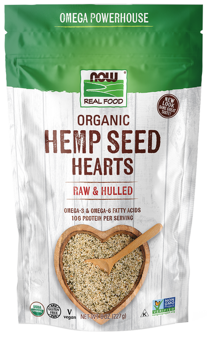 NOW Foods, Organic Hemp Seed Hearts, Raw & Hulled, 8 oz