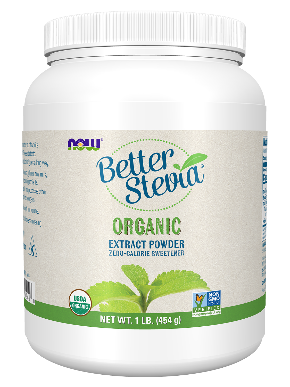 NOW BetterStevia® Organic Zero-Calorie Extract Powder, 1 lb