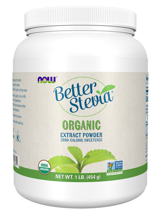 NOW BetterStevia® Organic Zero-Calorie Extract Powder, 1 lb