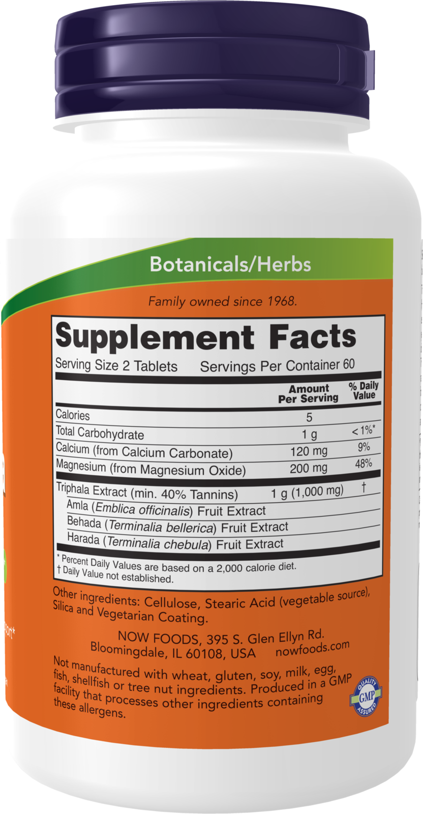 NOW Supplements, Triphala 500 mg, Combo of Harada, Amla & Behada, 120 Tabs