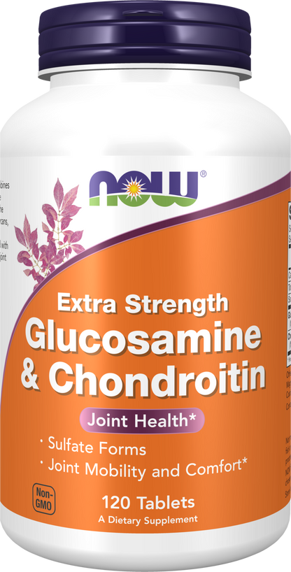 NOW Supplements, Glucosamine & Chondroitin, Sulfate Forms, 120 Tabs