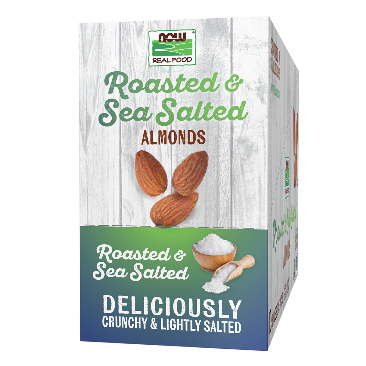 NOW Foods, Almonds, Roasted Sea Salted, Protein & Fiber, 10 Single Packets