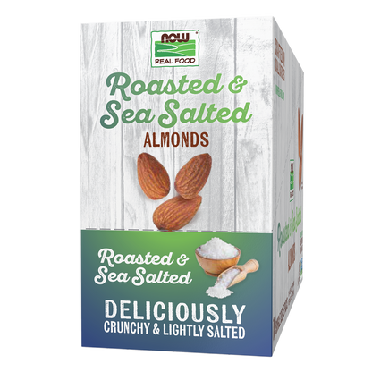 NOW Foods, Almonds, Roasted Sea Salted, Protein & Fiber, 10 Single Packets