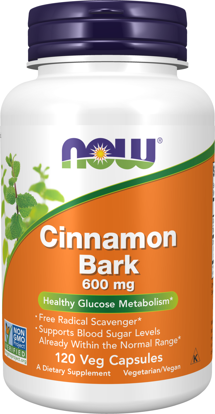 NOW Supplements, Cinnamon Bark 600 mg, 120 Veg Caps