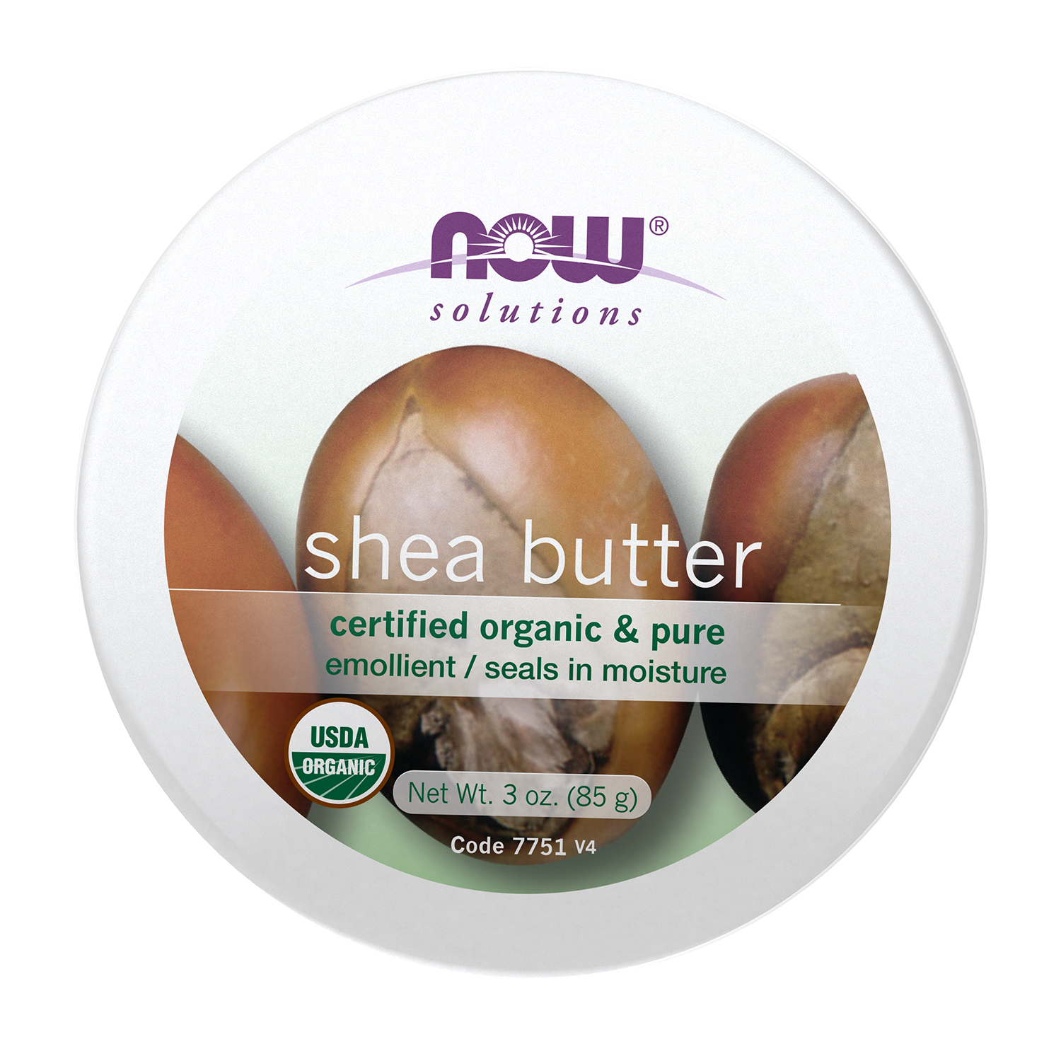 NOW Solutions, Certified Organic Shea Butter, Travel Size, 3 oz