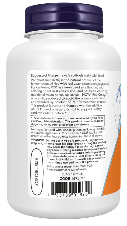 NOW Supplements, Red Omega with CoQ10, Omega-3 Fish Oil, 90 Softgels