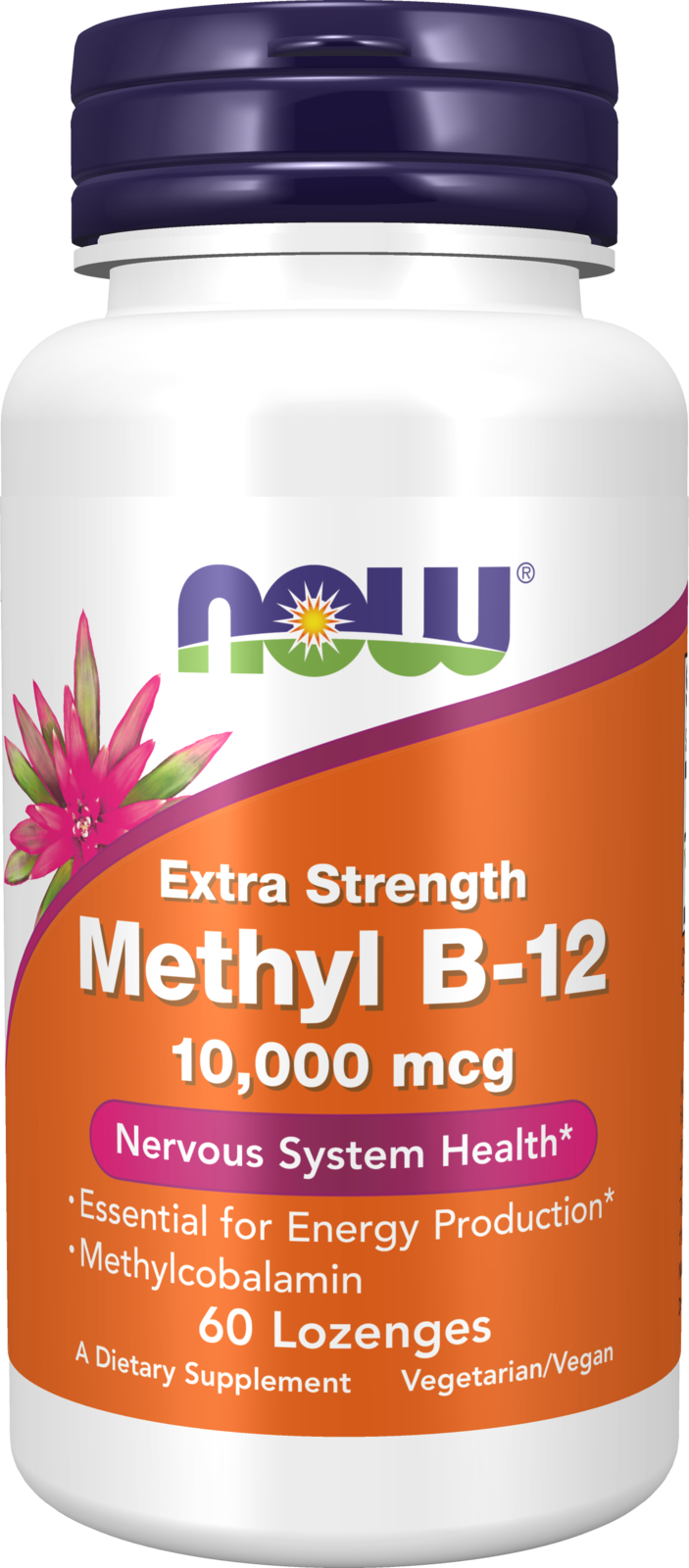 NOW Supplements, Methyl B-12 10000 mcg, Nervous System Health*, 60 Lozenges