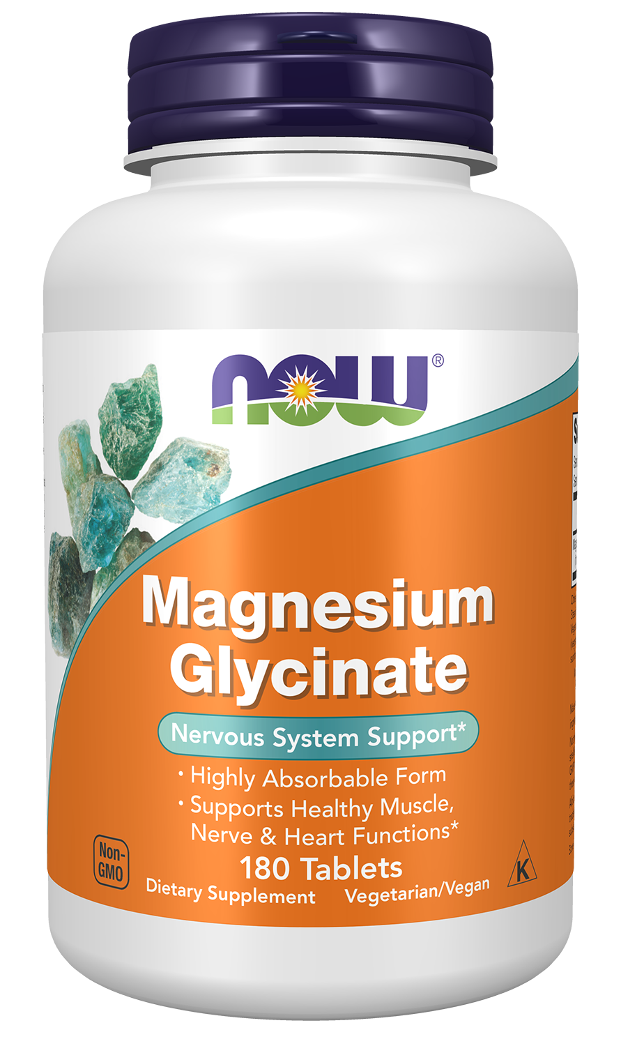 NOW Supplements, Magnesium Glycinate 100 mg, 180 Tabs
