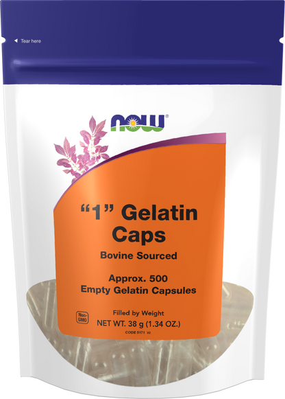 NOW Supplements, Empty Gelatin Caps, #1, Bovine Sourced, 500 Gel Caps