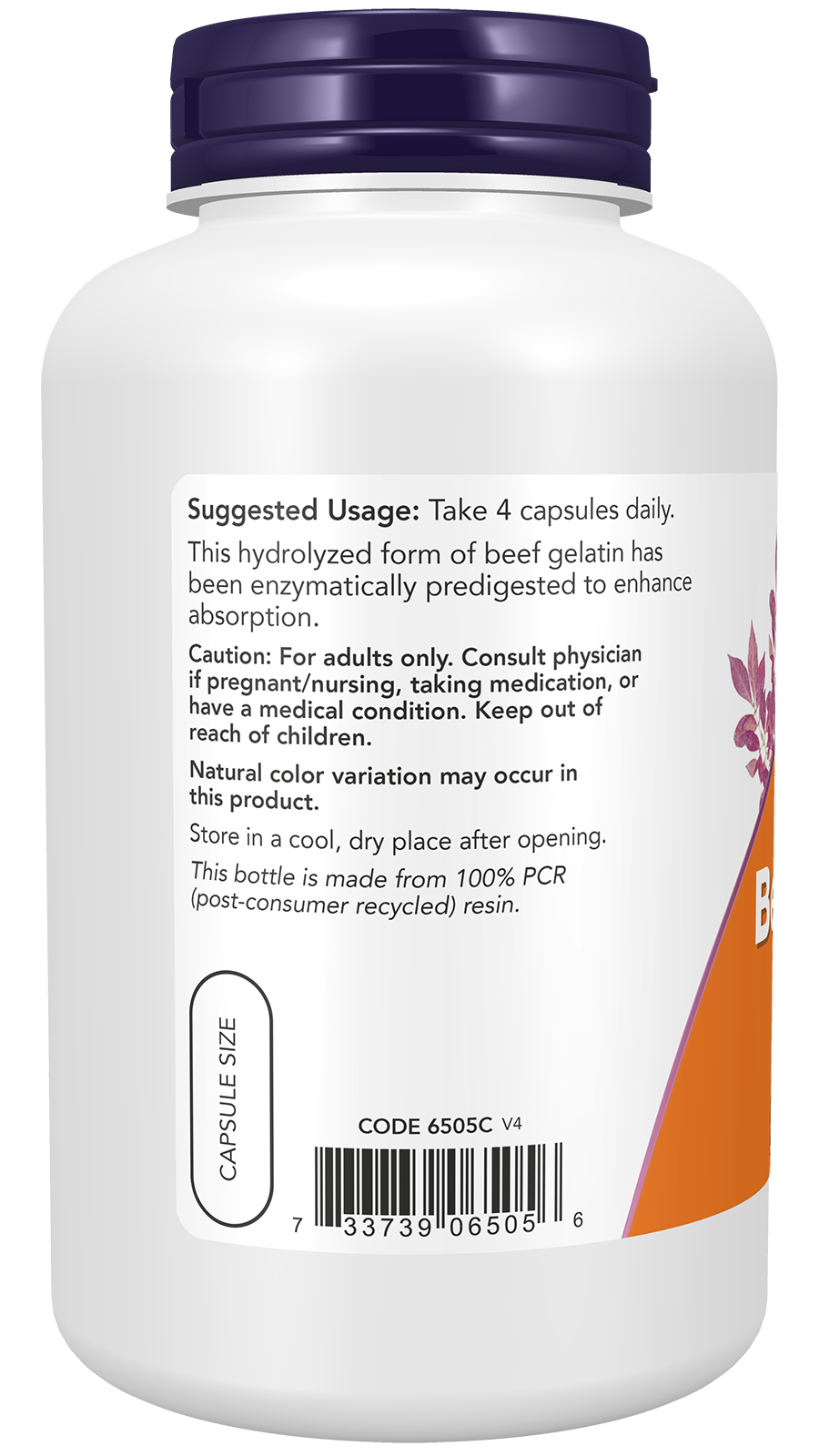NOW Supplements, Beef Gelatin 550 mg, Hydrolyzed, 200 Caps