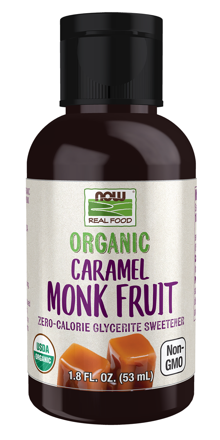 NOW Foods, Organic Liquid Monk Fruit, Caramel Zero-Calorie, 1.8  fl. oz