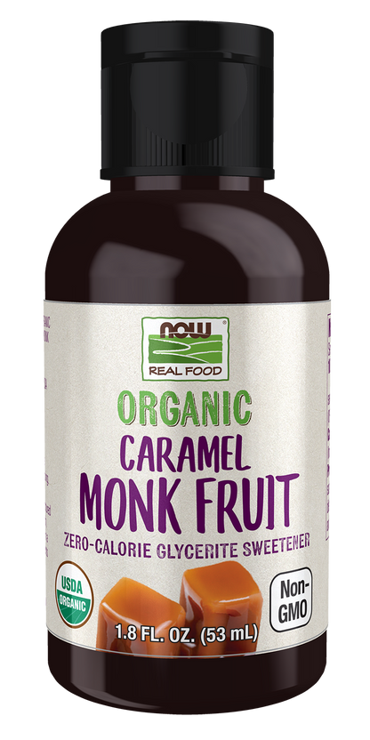 NOW Foods, Organic Liquid Monk Fruit, Caramel Zero-Calorie, 1.8  fl. oz