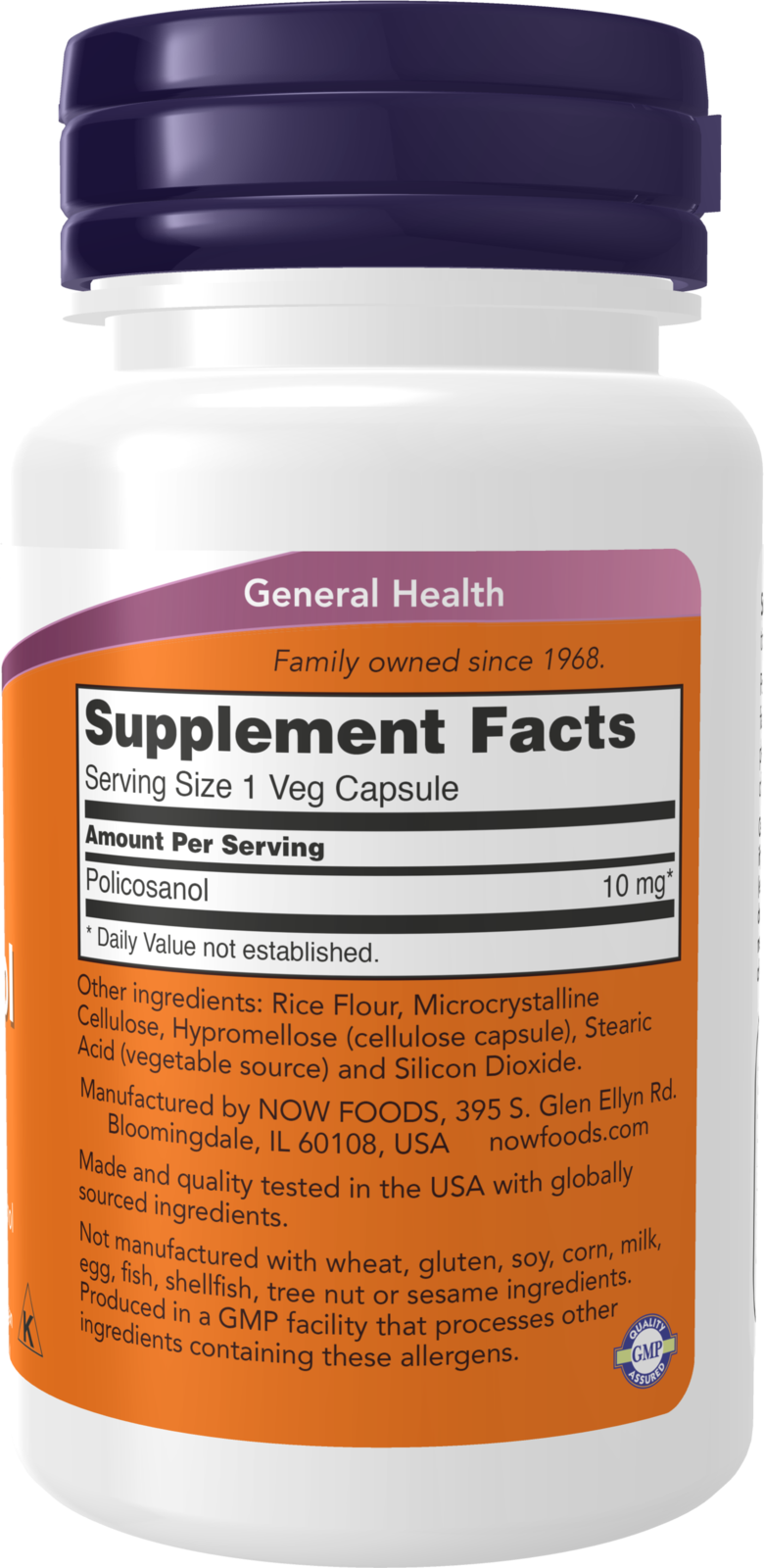 NOW Supplements, Policosanol 10 mg, Blend of LCFAs, 90 Veg Caps