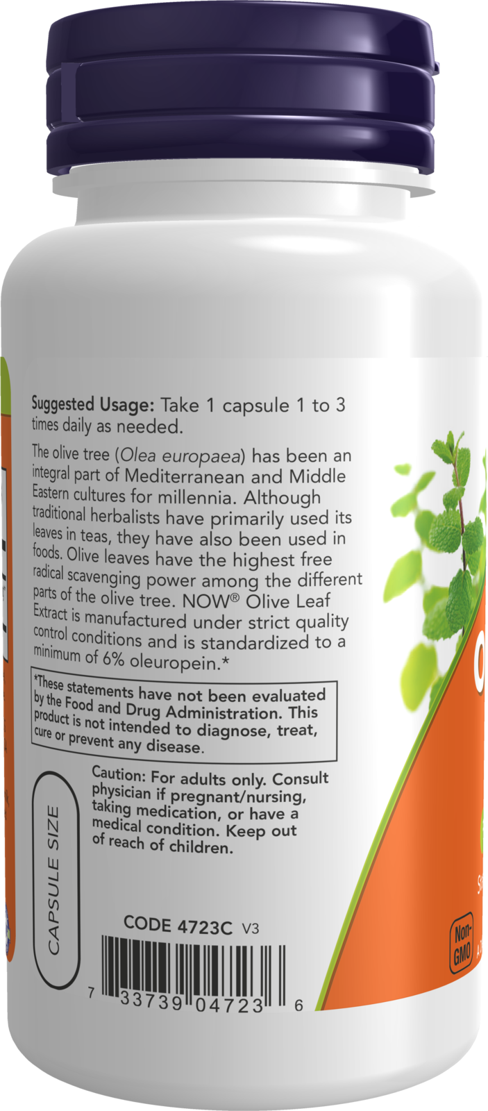 NOW Supplements, Olive Leaf Extract 500 mg, 60 Veg Caps