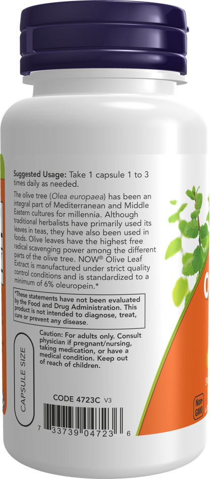 NOW Supplements, Olive Leaf Extract 500 mg, 60 Veg Caps