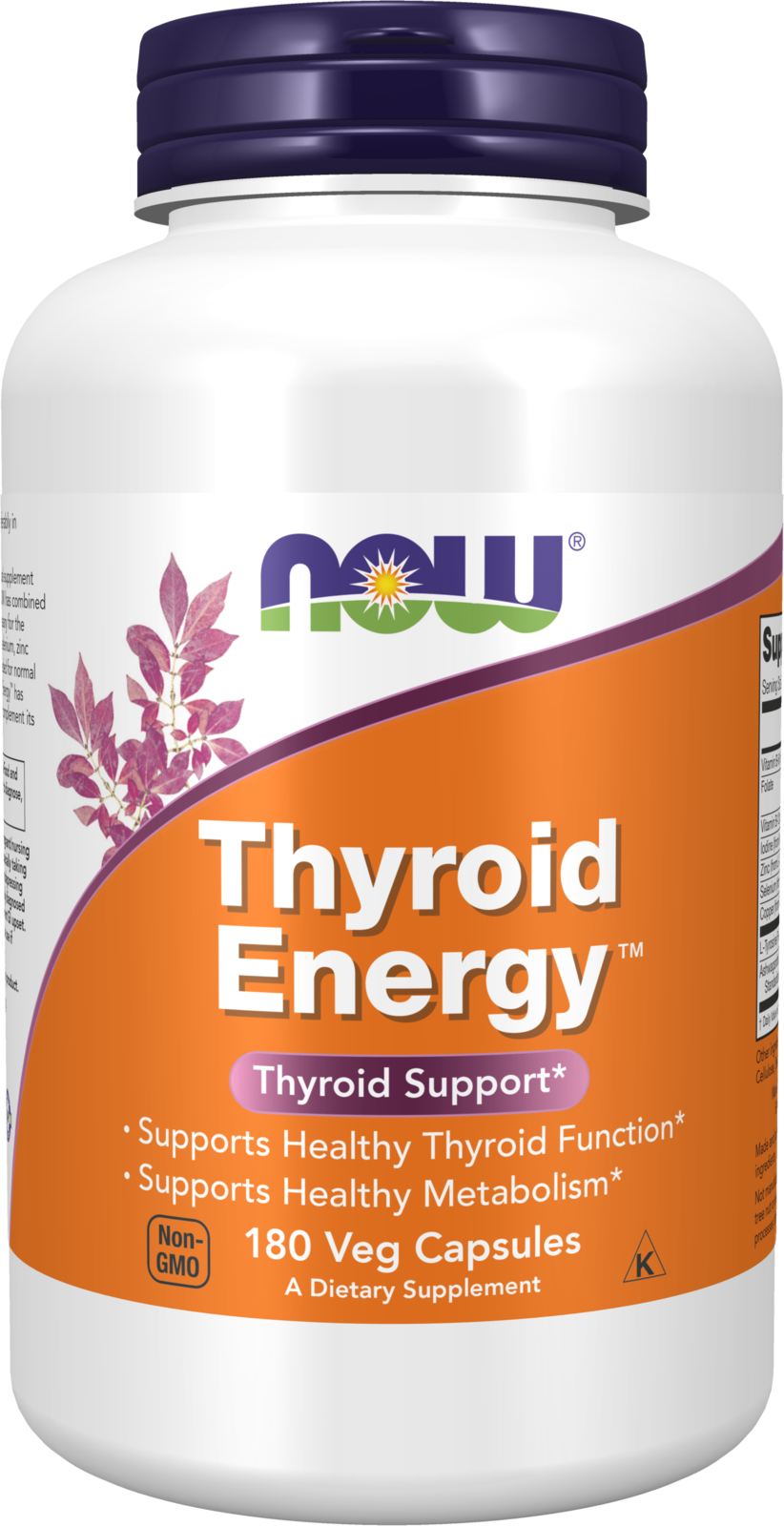 NOW Supplements, Thyroid Energy™, Iodine and Tyrosine, 180 Veg Caps