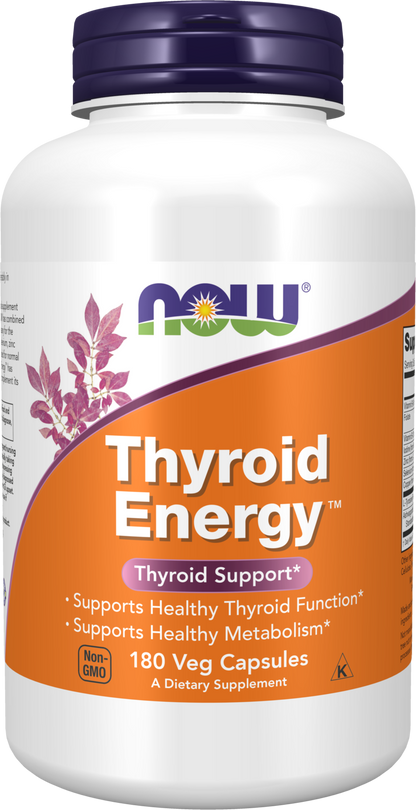NOW Supplements, Thyroid Energy™, Iodine and Tyrosine, 180 Veg Caps