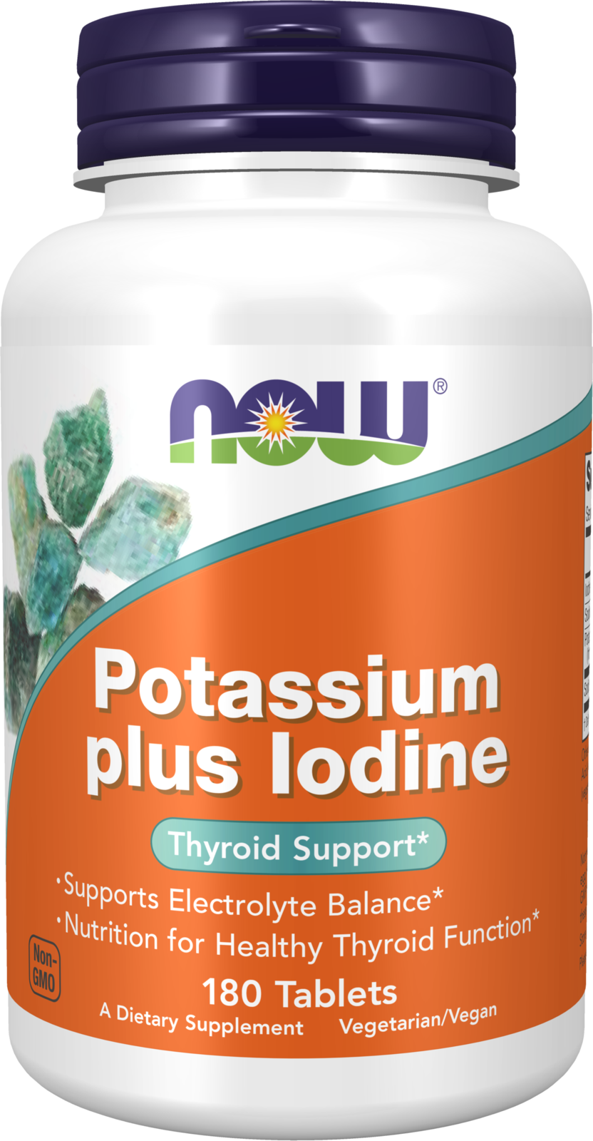 NOW Supplements, Potassium plus Iodine, Thyroid Support*, 180 Tabs