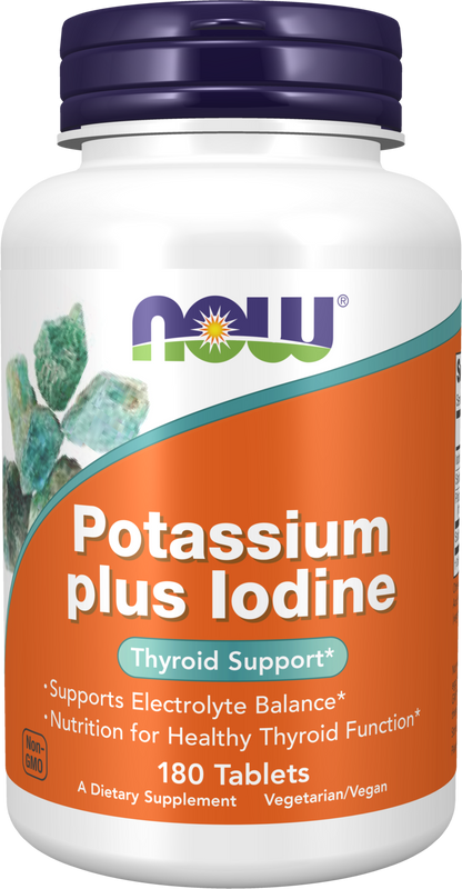 NOW Supplements, Potassium plus Iodine, Thyroid Support*, 180 Tabs