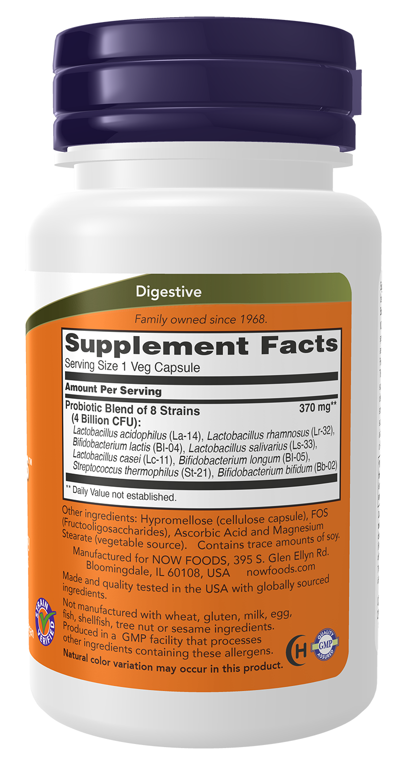 NOW Supplements, Gr8-Dophilus™ 8 Strains & 4 Billion Potency, 60 Veg Caps