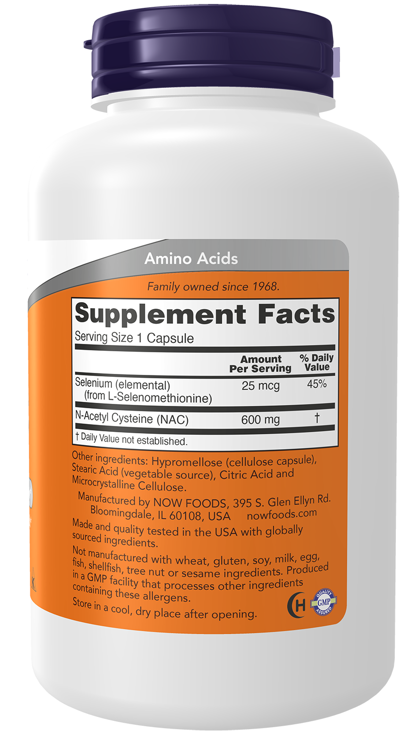 NOW Supplements, NAC (N-Acetyl Cysteine) 600 mg with Selenium, 250 Capsules