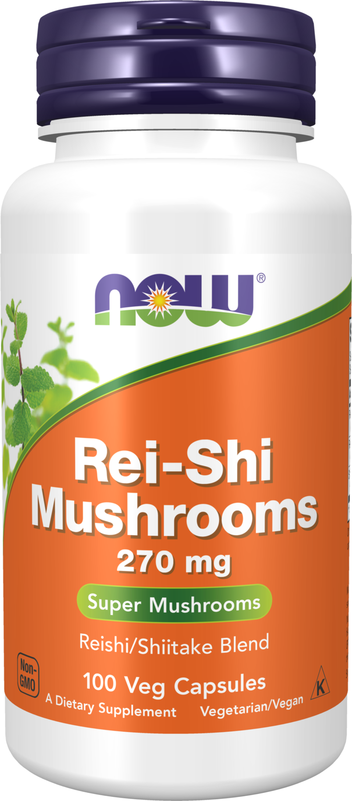 NOW Supplements, Rei-Shi Mushrooms 270 mg, Reishi, Shiitake, 100 Veg Caps