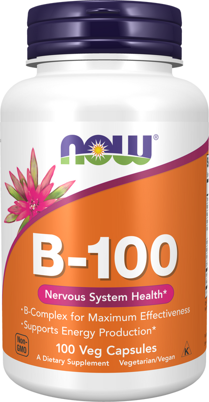 NOW Supplements, Vitamin B-100, Energy Production*, 100 Veg Caps