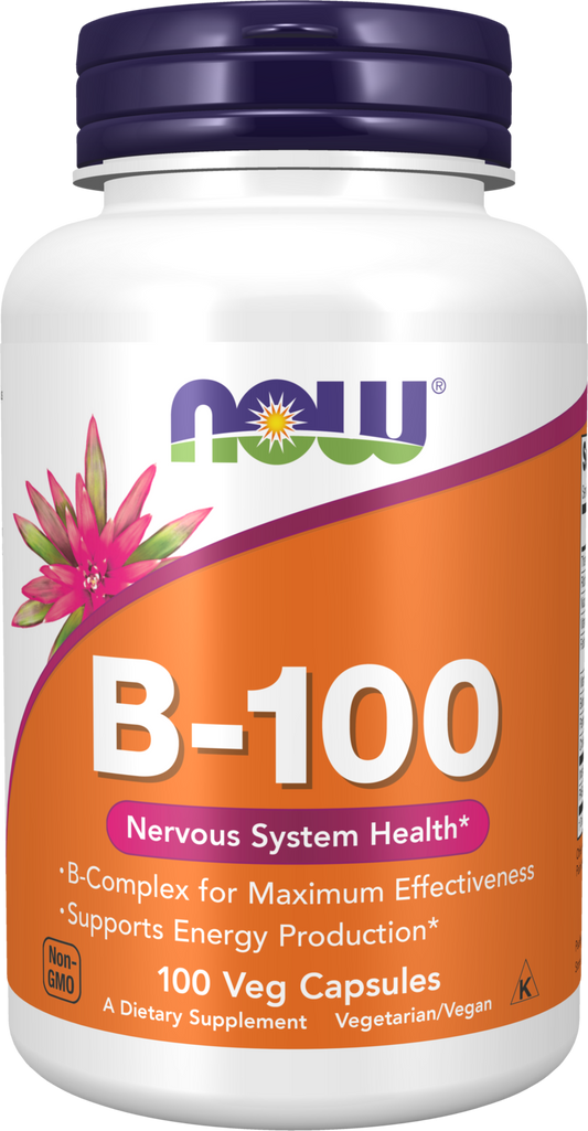 NOW Supplements, Vitamin B-100, Energy Production*, 100 Veg Caps
