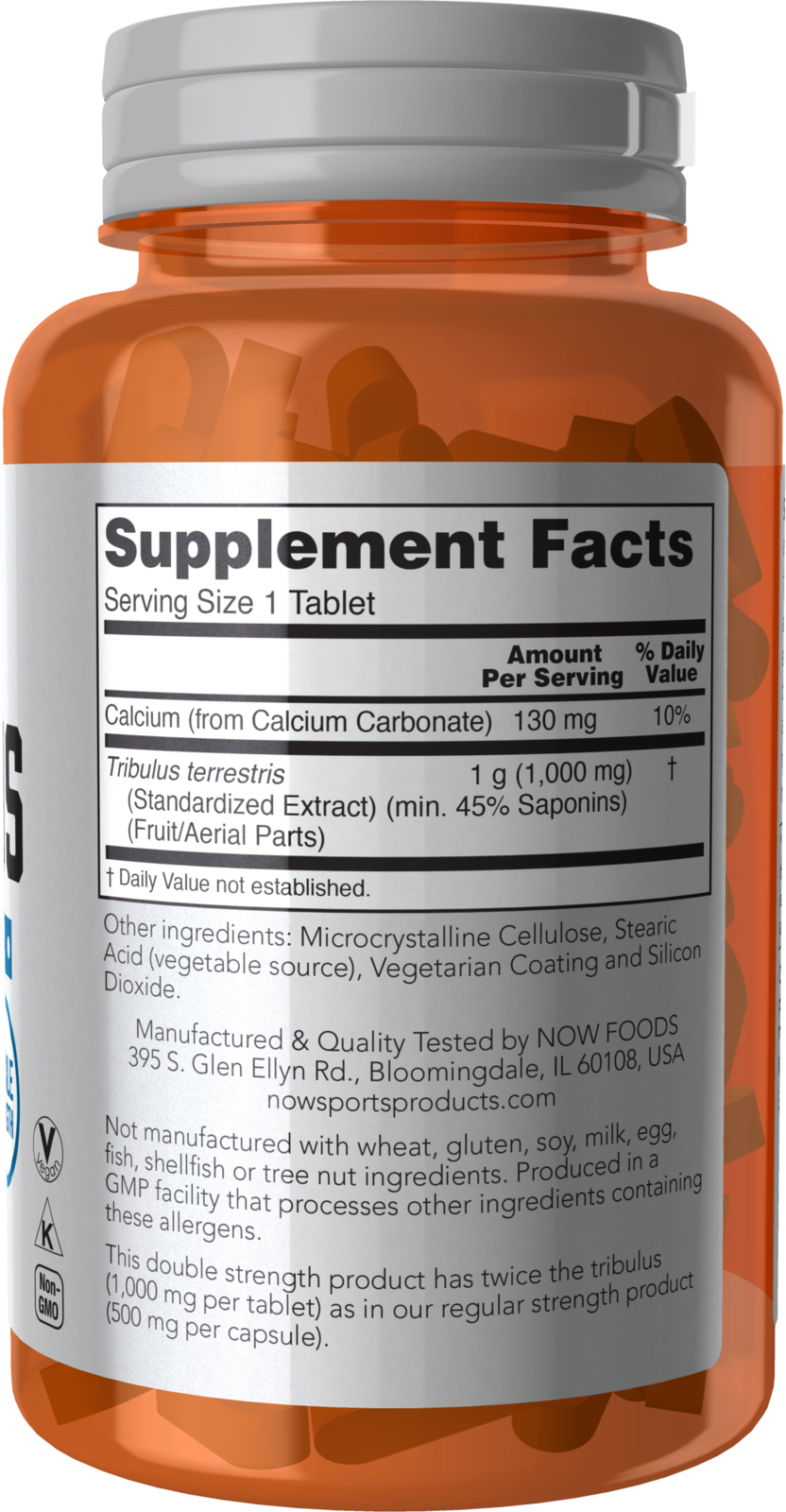 NOW Sports, Tribulus 1,000 mg, Double Strength, Men's Health, 90 Tabs