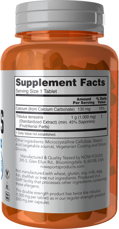 NOW Sports, Tribulus 1,000 mg, Double Strength, Men's Health, 90 Tabs