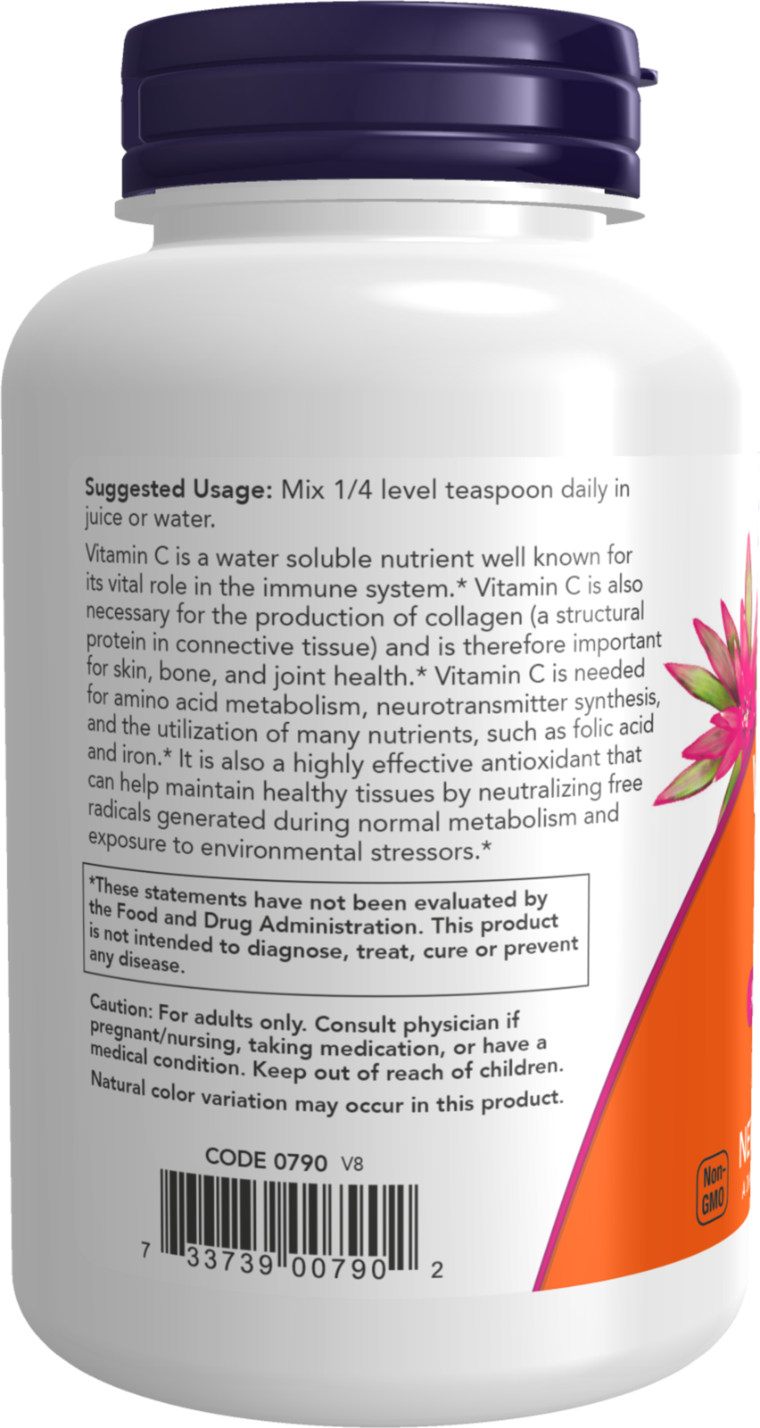 NOW Supplements, Vitamin C Crystals (Ascorbic Acid), 8 oz