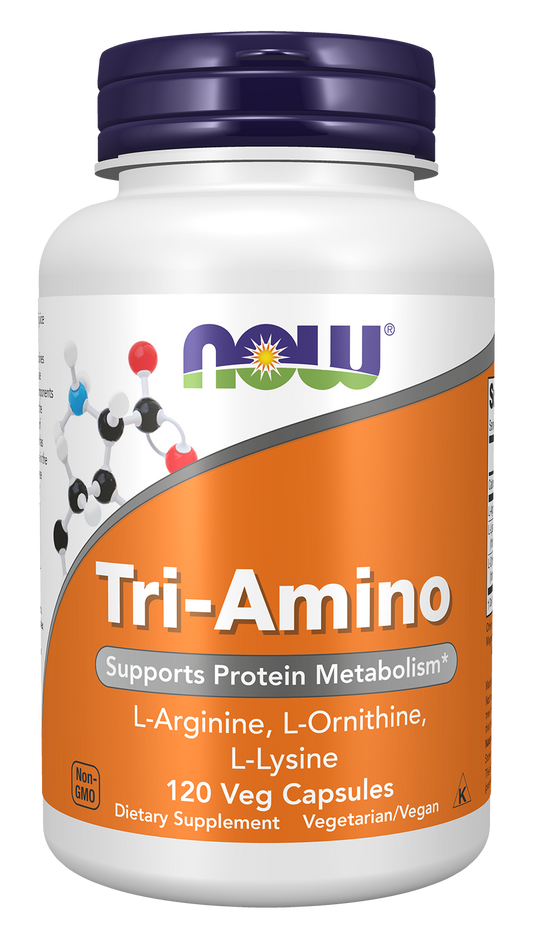 NOW Supplements, Tri-Amino with L-Arginine, L-Ornithine, L-Lysine, 120 Caps