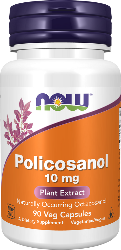 NOW Supplements, Policosanol 10 mg, Blend of LCFAs, 90 Veg Caps