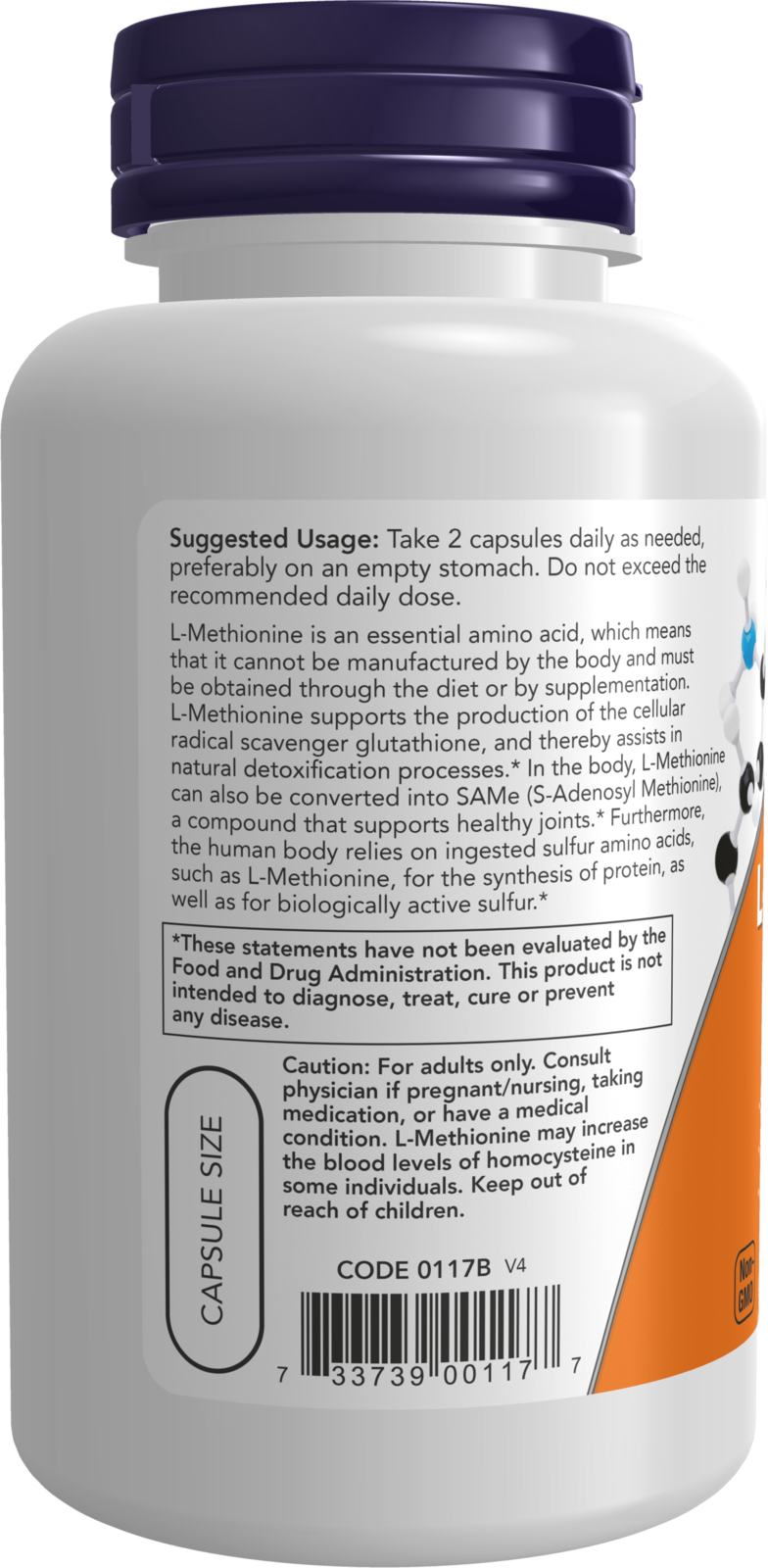 NOW Supplements, L-Methionine 500 mg with Vitamin B-6, 100 Veg Caps