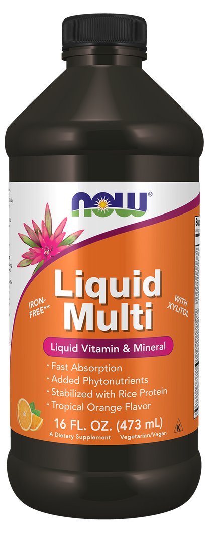 NOW Supplements, Liquid Multi, Tropical Orange Flavor, 16 oz