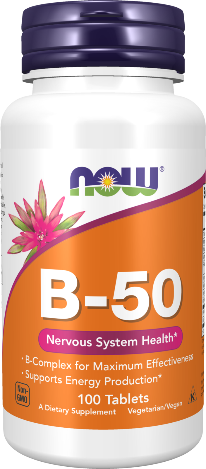 NOW Supplements, Vitamin B-50 mg, Nervous System Health*, 100 Tabs