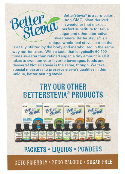 NOW BetterStevia® French Vanilla Zero-Calorie, 75 Packets