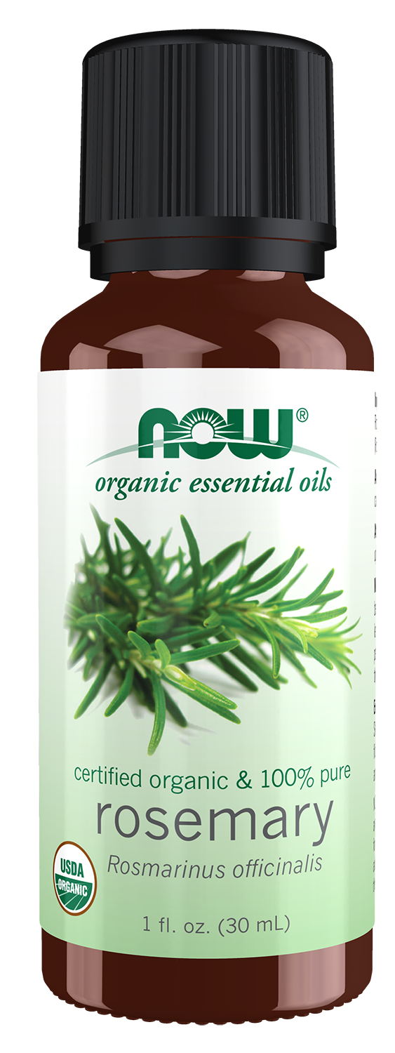 NOW Essential Oils, Organic Rosemary Oil, Steam Dist., Undiluted, 1 fl. oz