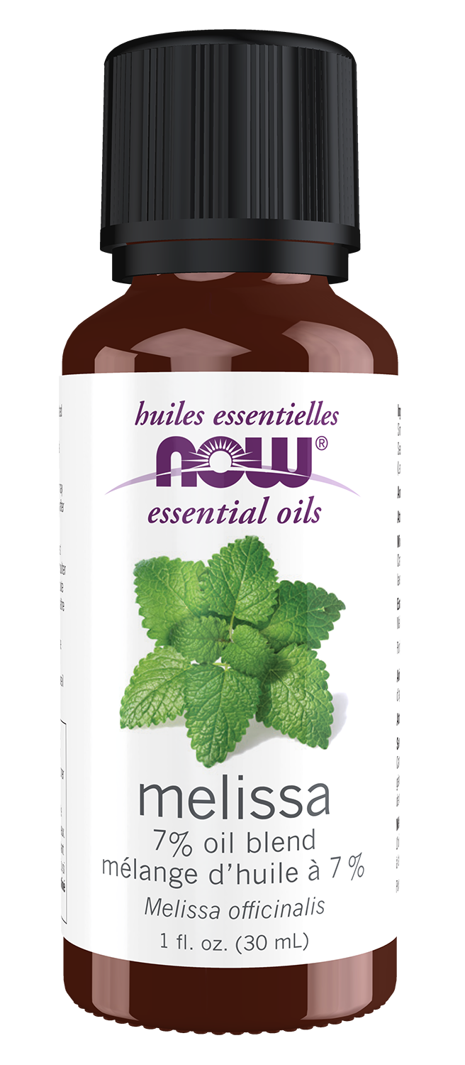 NOW Essential Oils, Melissa (Lemon Balm) Oil Blend with Jojoba, 1 fl. oz