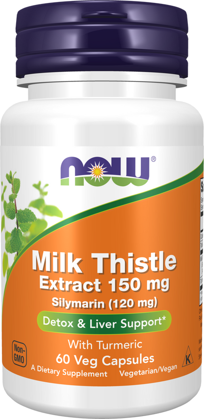 NOW Supplements, Silymarin Milk Thistle Extract 150 mg, 60 Veg Caps