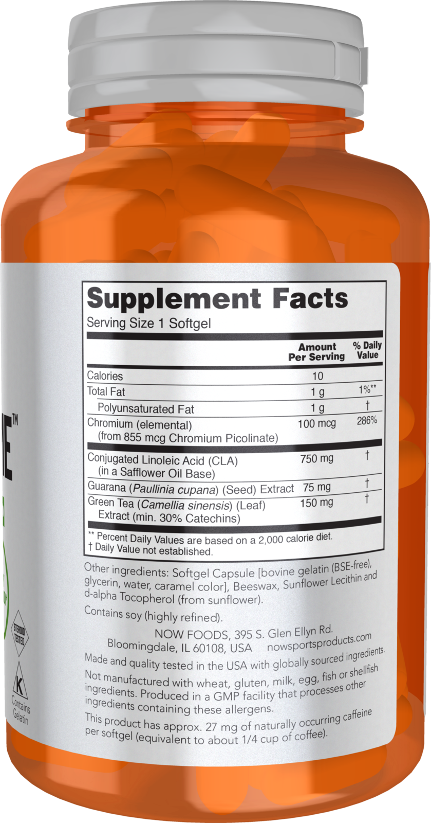 NOW Sports, CLA Extreme™ With Guarana & Green Tea, 90 Softgels